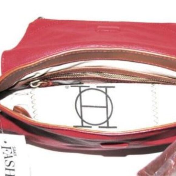 Olivia Harris Fire Engine Red St Jean Leather X-body & Dust Bag Nwt - Picture 7 of 9